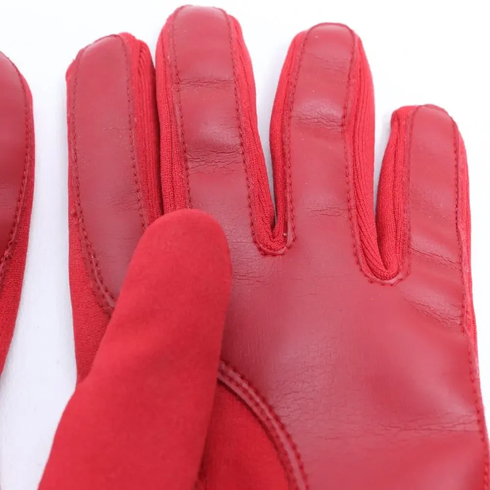 I Shalom Gloves Women One Size Red Nylon Blend Stretch Wrist Driving